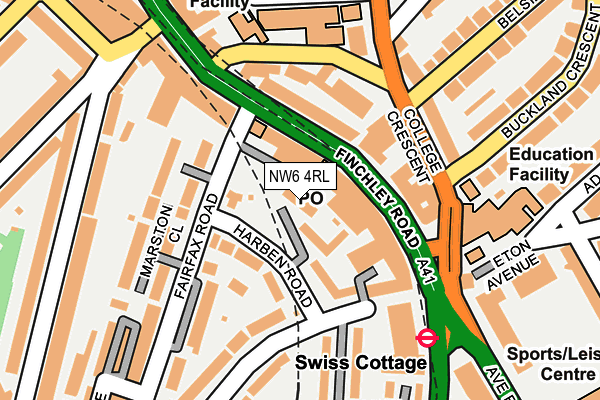 NW6 4RL map - OS OpenMap – Local (Ordnance Survey)