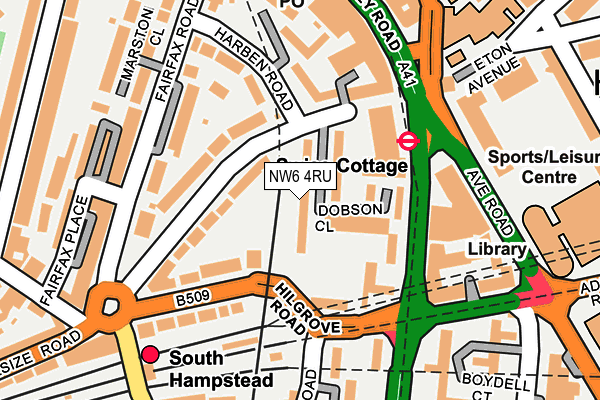 NW6 4RU map - OS OpenMap – Local (Ordnance Survey)