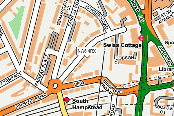 NW6 4RX map - OS OpenMap – Local (Ordnance Survey)