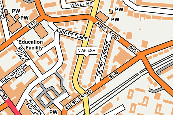 NW6 4SH map - OS OpenMap – Local (Ordnance Survey)