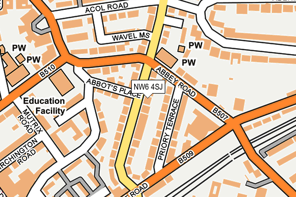 NW6 4SJ map - OS OpenMap – Local (Ordnance Survey)