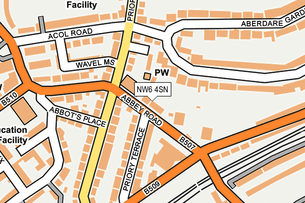 NW6 4SN map - OS OpenMap – Local (Ordnance Survey)