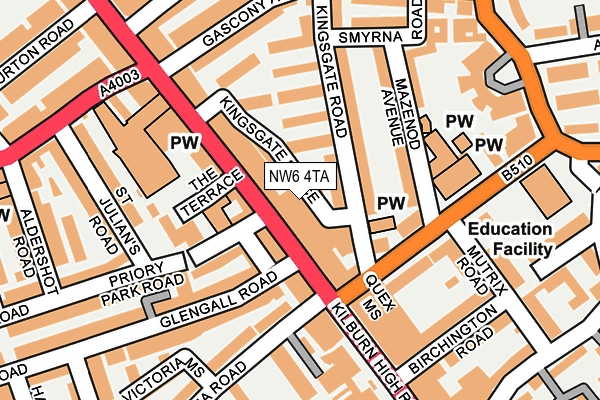 NW6 4TA map - OS OpenMap – Local (Ordnance Survey)
