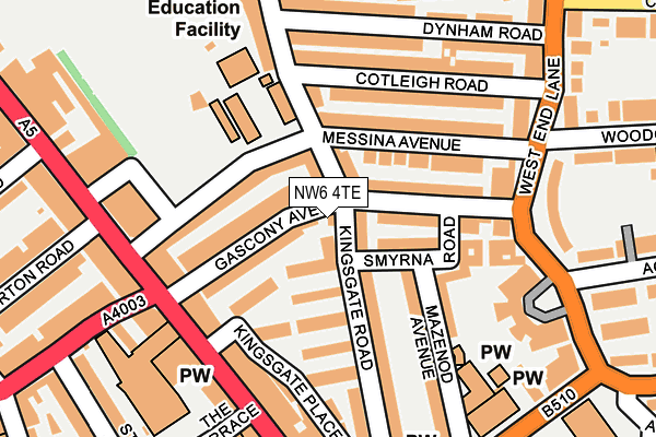 NW6 4TE map - OS OpenMap – Local (Ordnance Survey)