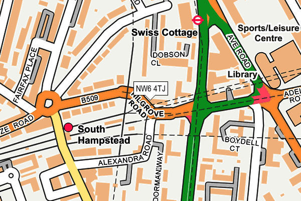 NW6 4TJ map - OS OpenMap – Local (Ordnance Survey)