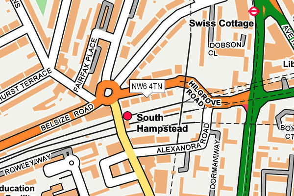 NW6 4TN map - OS OpenMap – Local (Ordnance Survey)