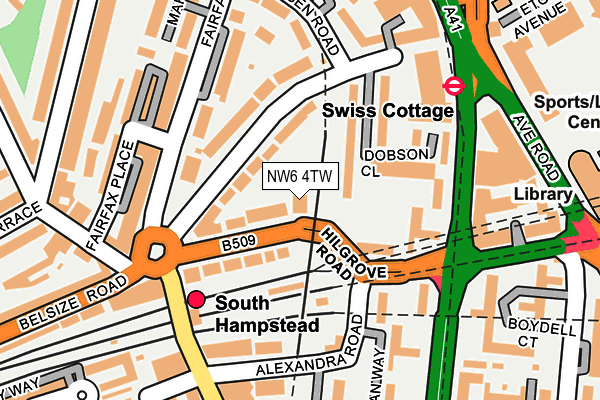 NW6 4TW map - OS OpenMap – Local (Ordnance Survey)