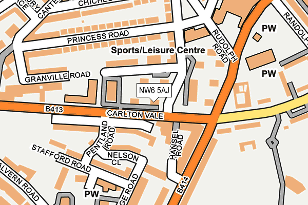 NW6 5AJ map - OS OpenMap – Local (Ordnance Survey)