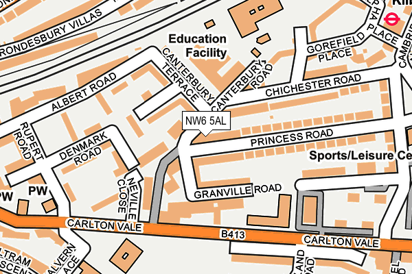 NW6 5AL map - OS OpenMap – Local (Ordnance Survey)