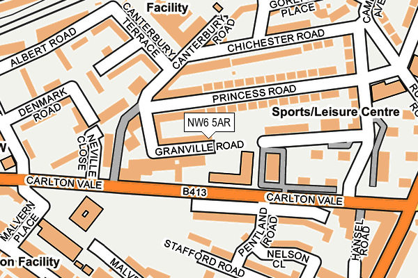 NW6 5AR map - OS OpenMap – Local (Ordnance Survey)