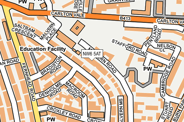 NW6 5AT map - OS OpenMap – Local (Ordnance Survey)
