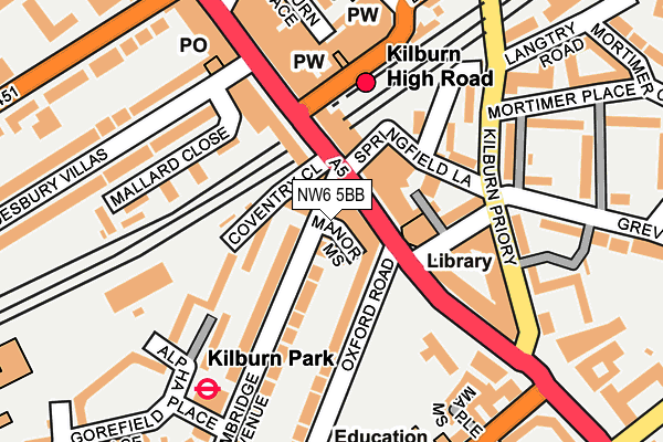 NW6 5BB map - OS OpenMap – Local (Ordnance Survey)