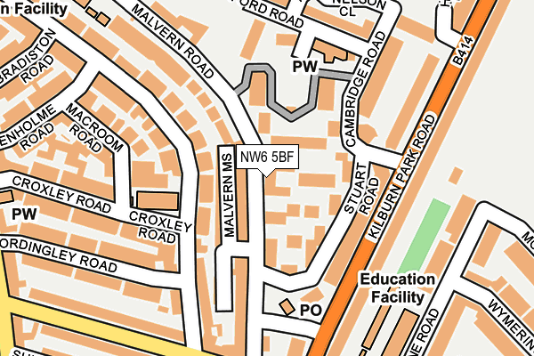 NW6 5BF map - OS OpenMap – Local (Ordnance Survey)