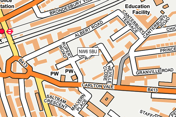 NW6 5BU map - OS OpenMap – Local (Ordnance Survey)