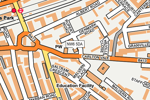 NW6 5DA map - OS OpenMap – Local (Ordnance Survey)