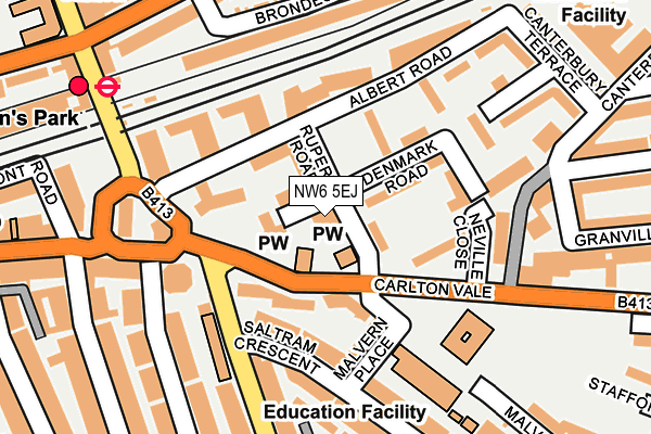 NW6 5EJ map - OS OpenMap – Local (Ordnance Survey)
