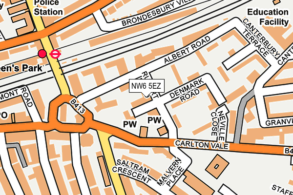 NW6 5EZ map - OS OpenMap – Local (Ordnance Survey)