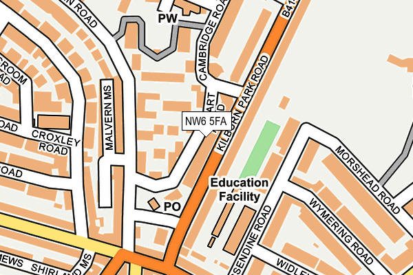 NW6 5FA map - OS OpenMap – Local (Ordnance Survey)