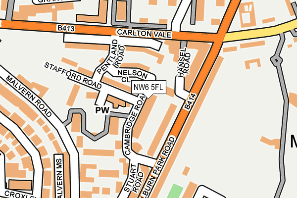 NW6 5FL map - OS OpenMap – Local (Ordnance Survey)