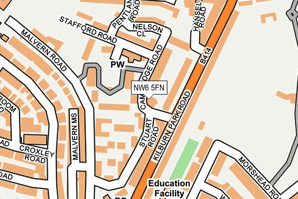 NW6 5FN map - OS OpenMap – Local (Ordnance Survey)