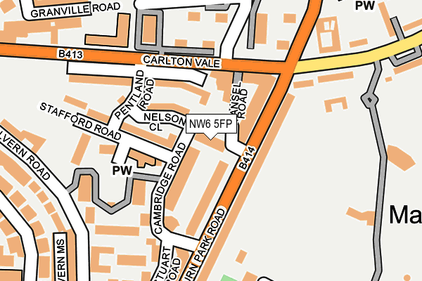 NW6 5FP map - OS OpenMap – Local (Ordnance Survey)