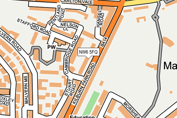 NW6 5FQ map - OS OpenMap – Local (Ordnance Survey)