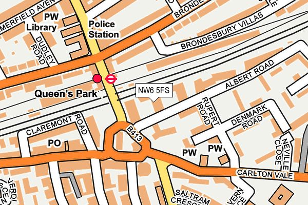 NW6 5FS map - OS OpenMap – Local (Ordnance Survey)