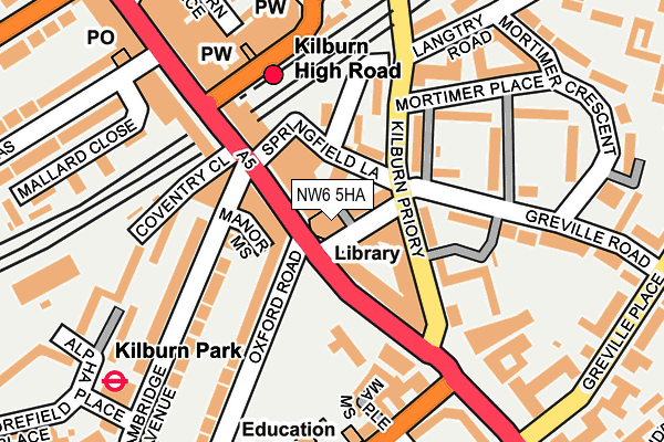 NW6 5HA map - OS OpenMap – Local (Ordnance Survey)