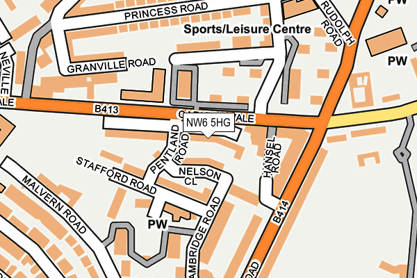 NW6 5HG map - OS OpenMap – Local (Ordnance Survey)