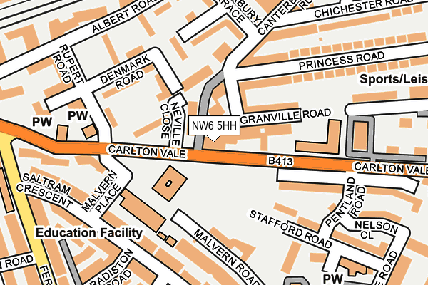 NW6 5HH map - OS OpenMap – Local (Ordnance Survey)