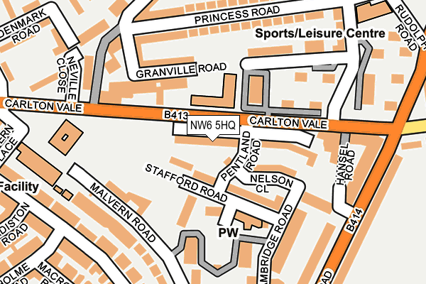 NW6 5HQ map - OS OpenMap – Local (Ordnance Survey)