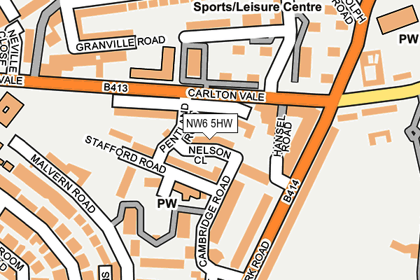 NW6 5HW map - OS OpenMap – Local (Ordnance Survey)