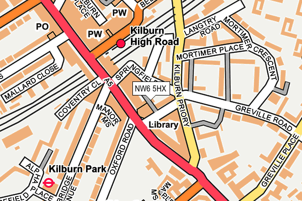 NW6 5HX map - OS OpenMap – Local (Ordnance Survey)