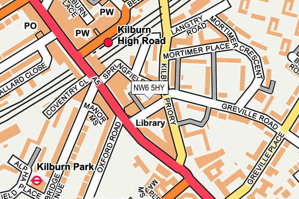 NW6 5HY map - OS OpenMap – Local (Ordnance Survey)