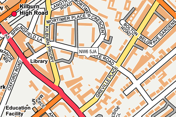 NW6 5JA map - OS OpenMap – Local (Ordnance Survey)