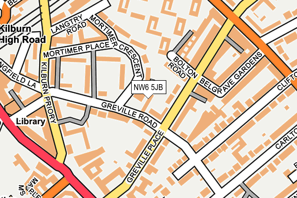 NW6 5JB map - OS OpenMap – Local (Ordnance Survey)
