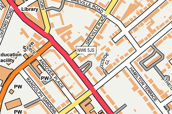 NW6 5JS map - OS OpenMap – Local (Ordnance Survey)
