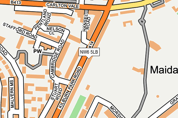 NW6 5LB map - OS OpenMap – Local (Ordnance Survey)