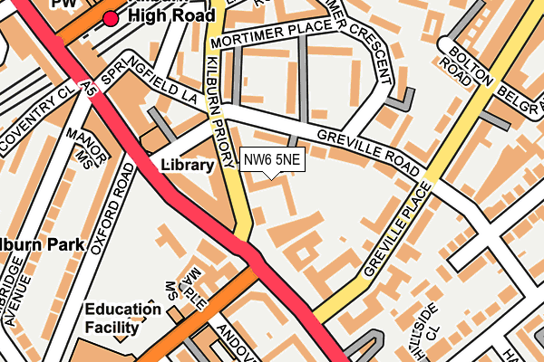 NW6 5NE map - OS OpenMap – Local (Ordnance Survey)
