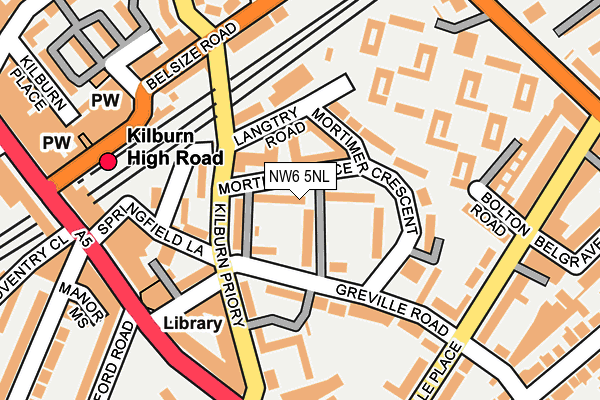 NW6 5NL map - OS OpenMap – Local (Ordnance Survey)