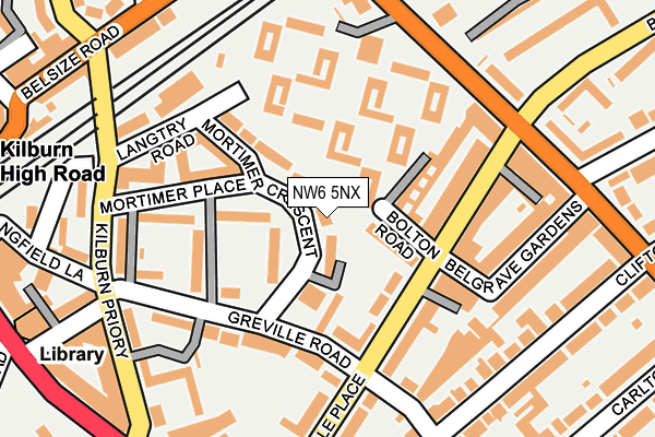 NW6 5NX map - OS OpenMap – Local (Ordnance Survey)