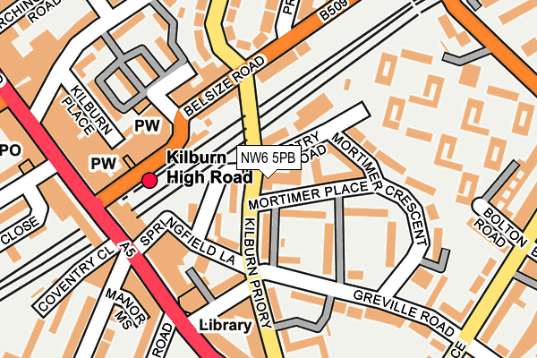 NW6 5PB map - OS OpenMap – Local (Ordnance Survey)