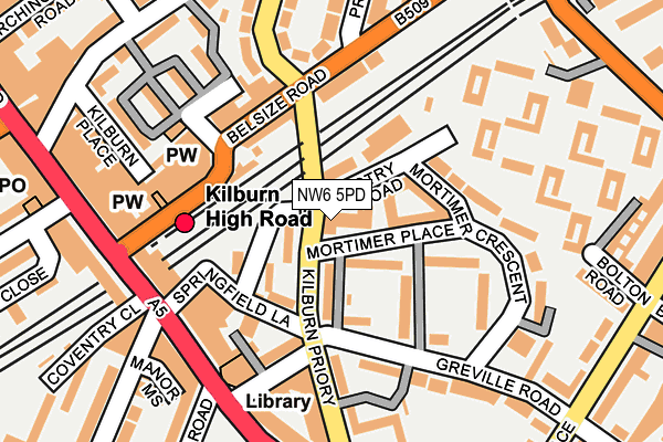 NW6 5PD map - OS OpenMap – Local (Ordnance Survey)