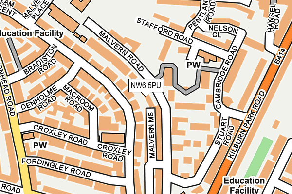 NW6 5PU map - OS OpenMap – Local (Ordnance Survey)