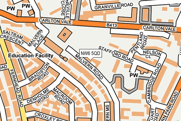 NW6 5QD map - OS OpenMap – Local (Ordnance Survey)