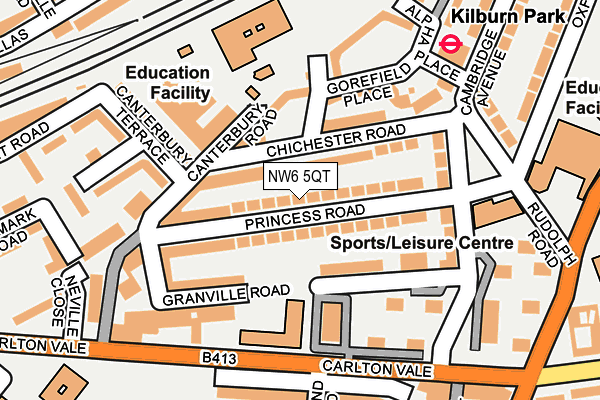 NW6 5QT map - OS OpenMap – Local (Ordnance Survey)