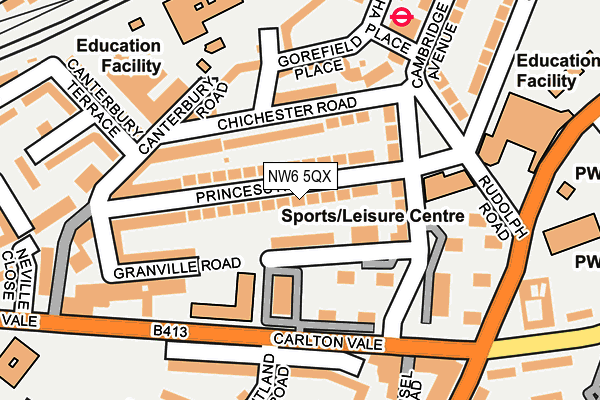 NW6 5QX map - OS OpenMap – Local (Ordnance Survey)