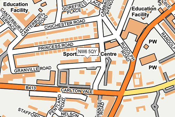 NW6 5QY map - OS OpenMap – Local (Ordnance Survey)