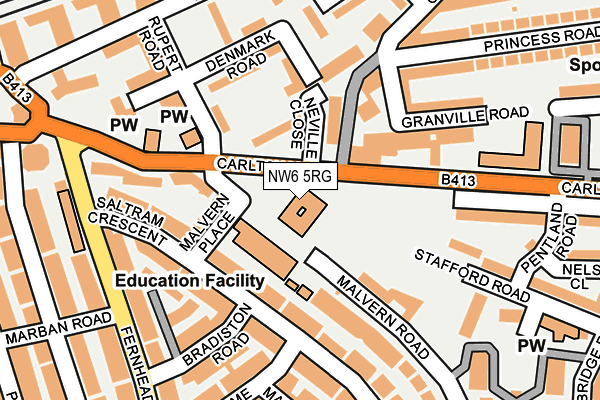 NW6 5RG map - OS OpenMap – Local (Ordnance Survey)