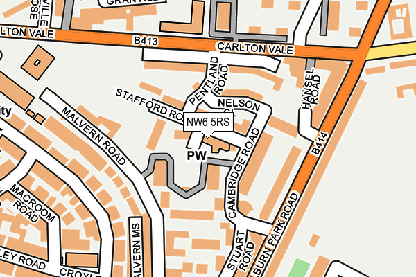 NW6 5RS map - OS OpenMap – Local (Ordnance Survey)